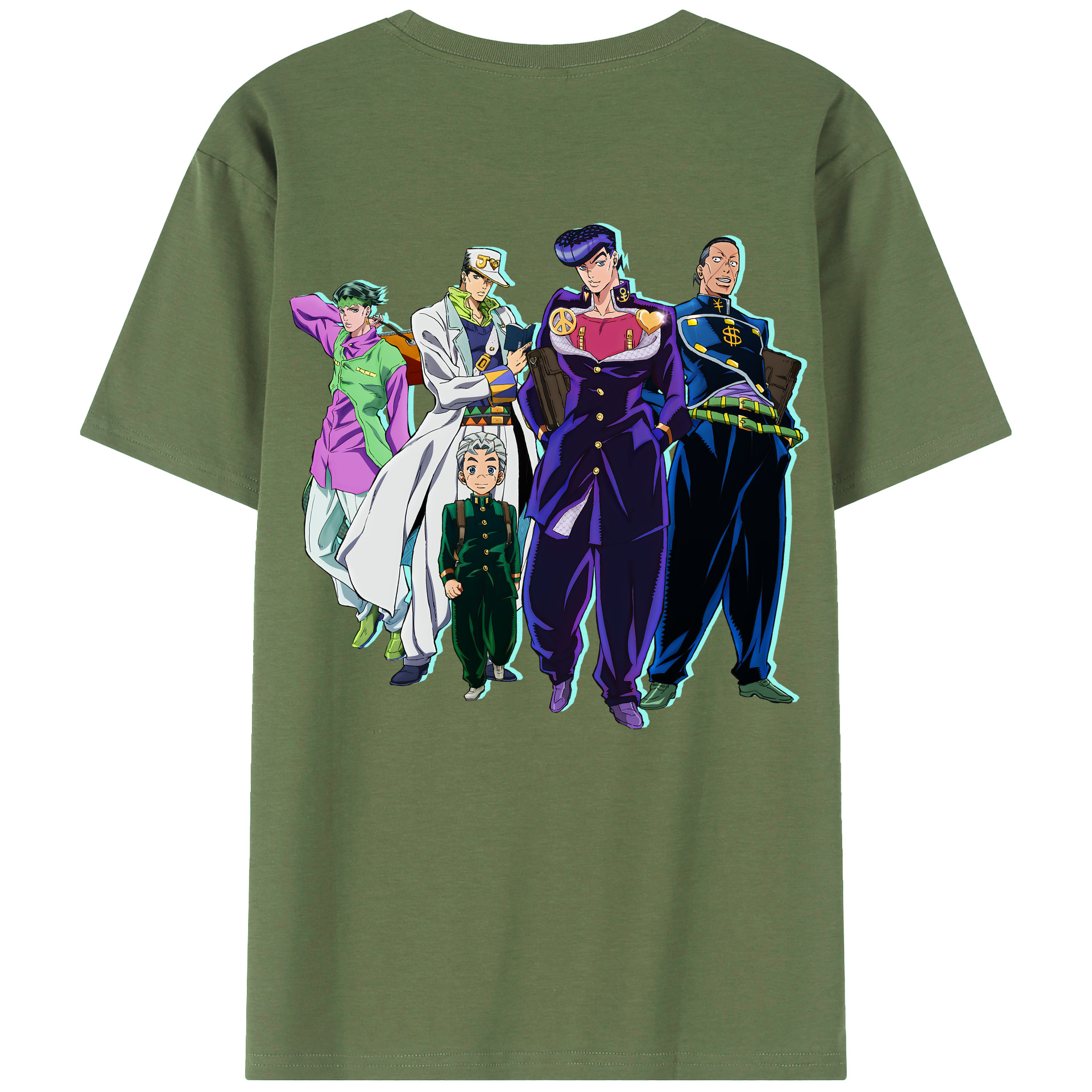（画像用） ジョジョの奇妙な冒険 JoJo's Bizarre Adventure 綿100％ メンズ半袖Tシャツ（バックプリント） 通気性